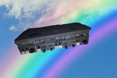Beautiful vibrant double rainbow Cloudscape Background - awesome